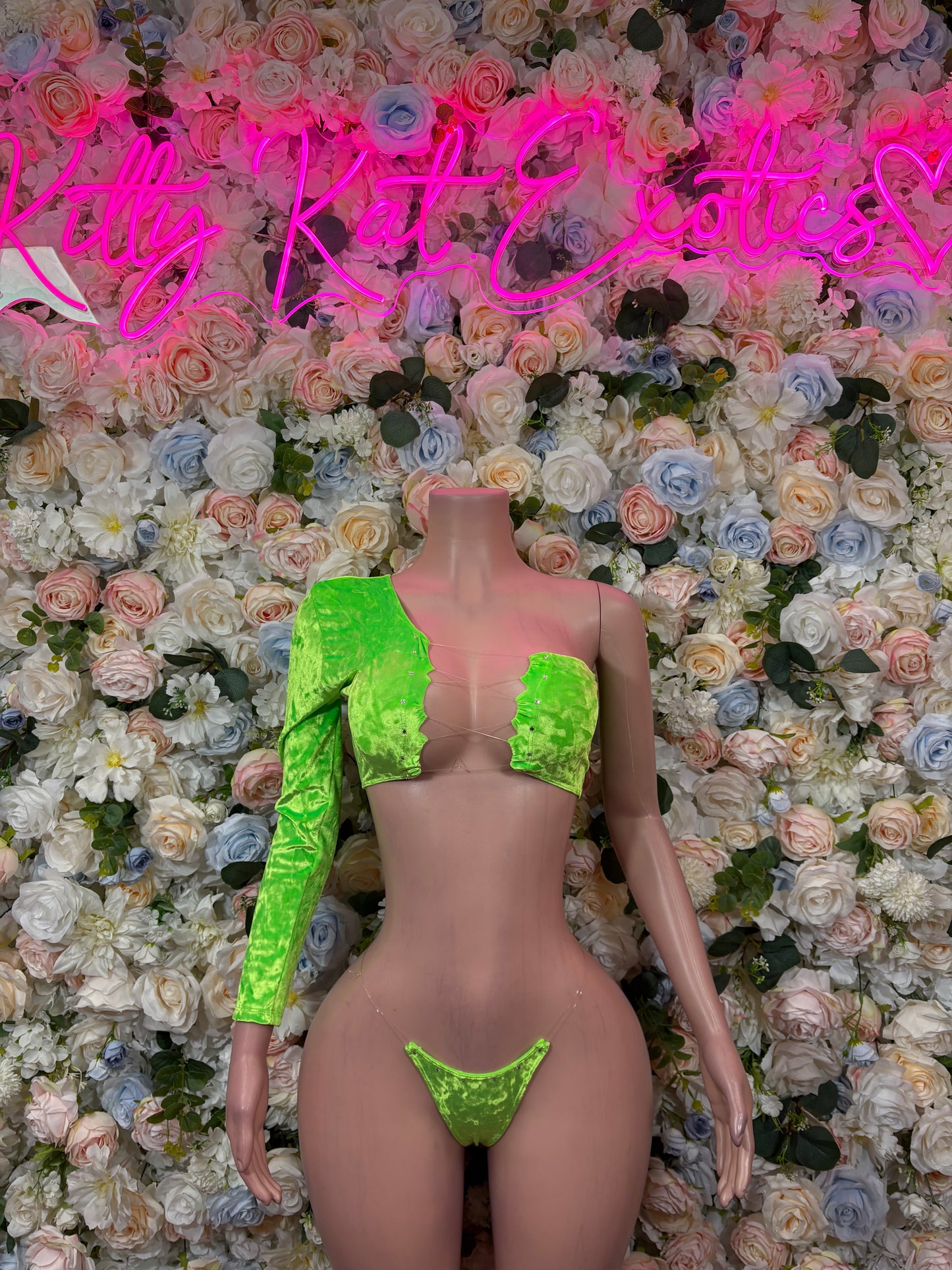 Ravewear Bodysuit Neon Green Two-Piece
