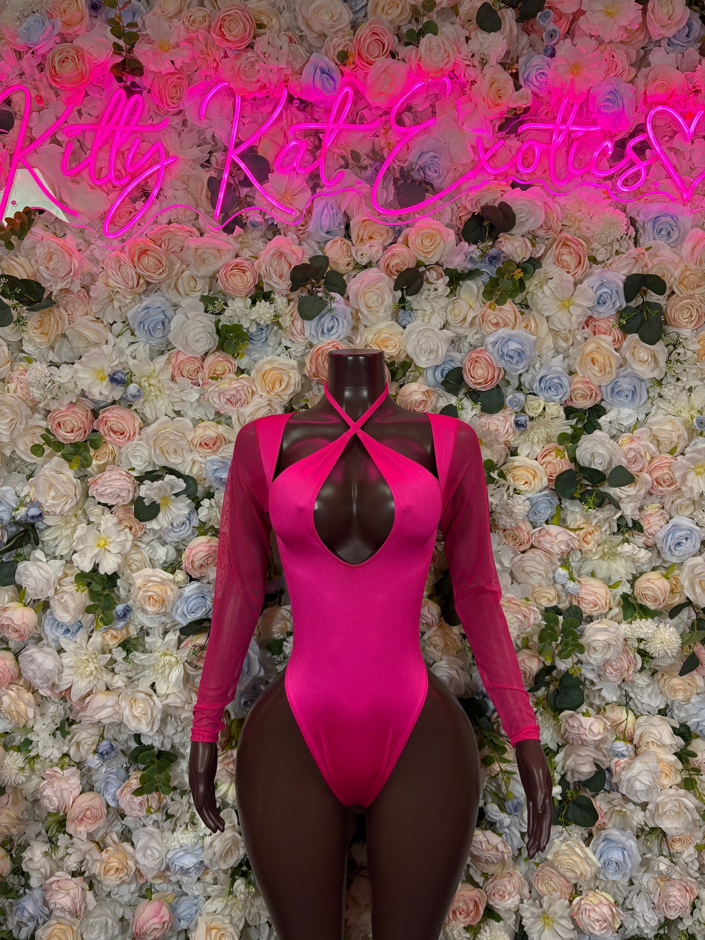 Pink Bottlegirl Bodysuit – One Piece Exotic Dancewear, Rave Outfit & Festival Clubwear
