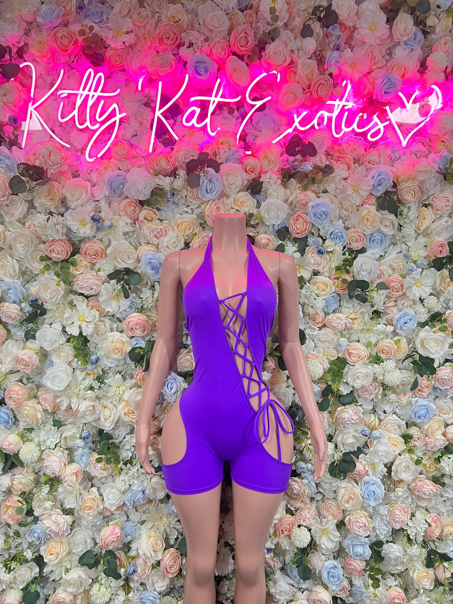 Bottlegirl - Exotic Dancewear Purple One Piece  - Rave Outfit  Sexy for Performers, Events, or Special Occasions