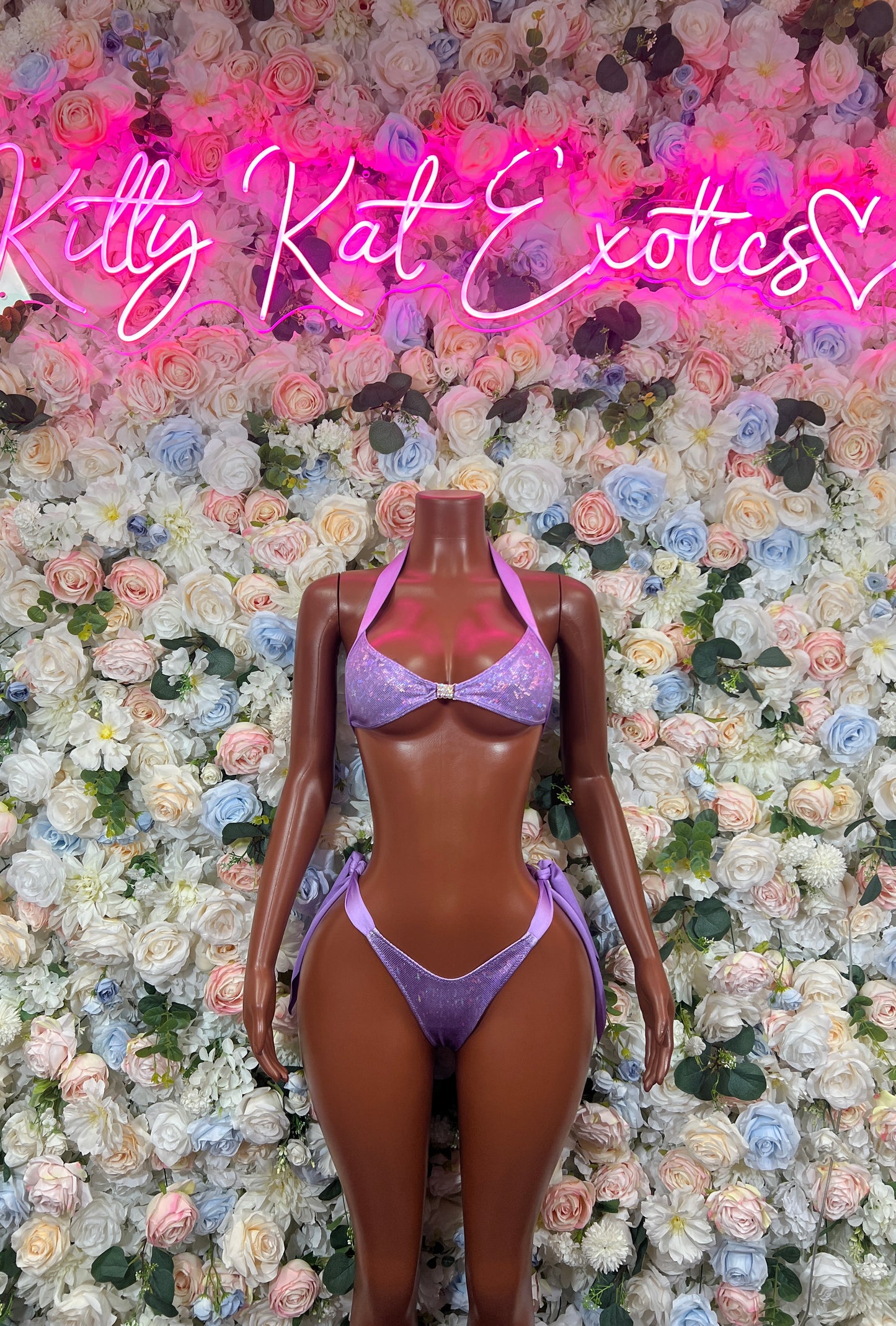 Lilac Two Piece Bikini Swimwear - Exotic Dancewear Rave Festival Outfit Clubwear
