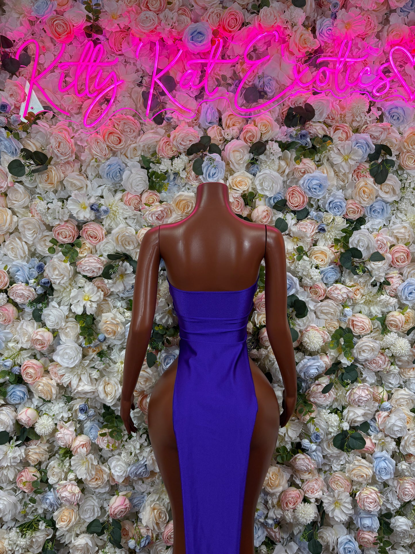Summer Purple Gown - Sexy Dance Costume, Sultry Clubwear Gown, Bold Performance Outfit, Trendy Party Dress