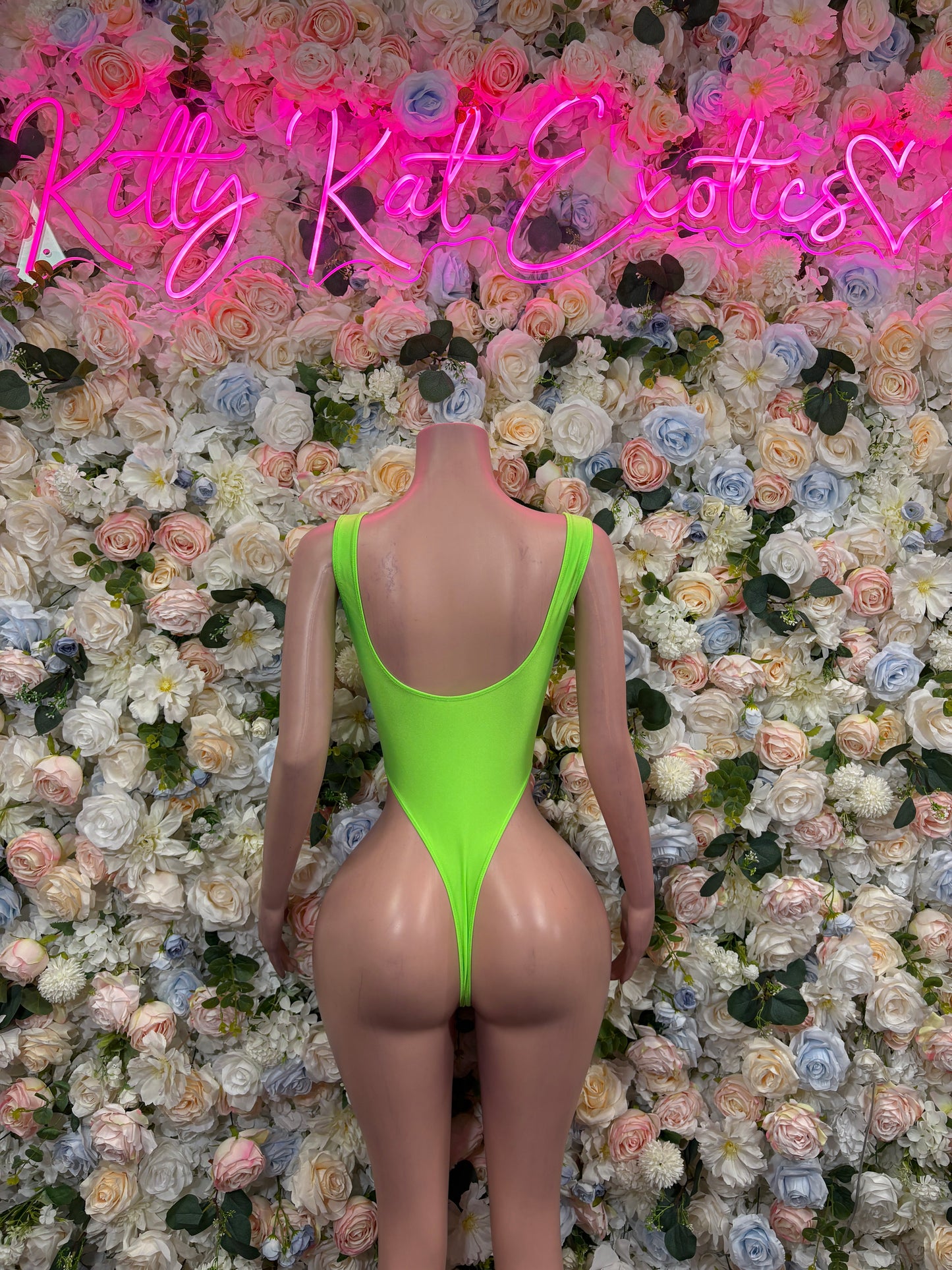 Exotic Dancewear One-Piece Bodysuit - Neon Green Raves, & Festival Clothing