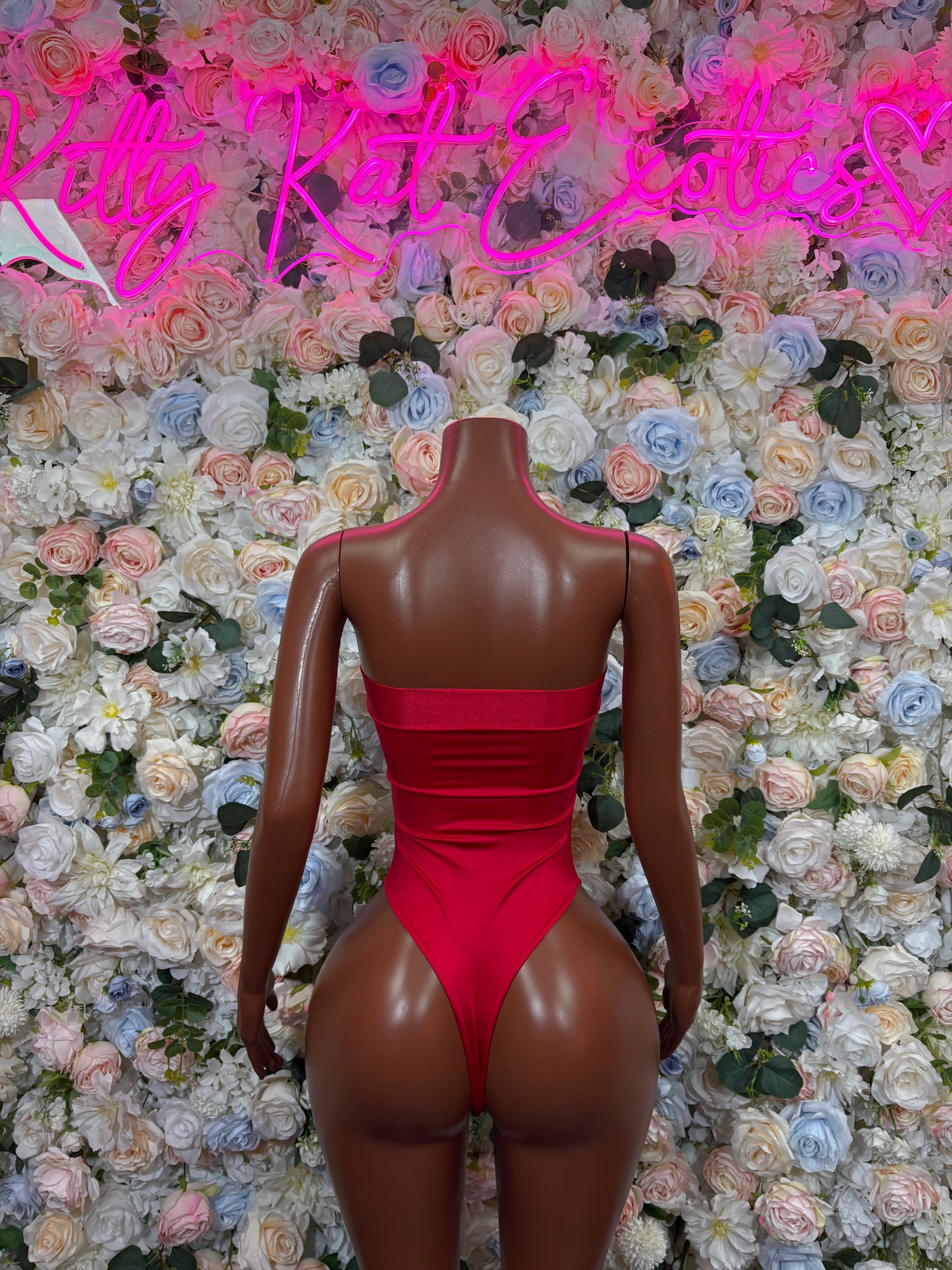 Red Bodysuit Rave Festival Outfit Women - Exotic Dancewear Stripper Clubwear Bottle Girl Ravewear