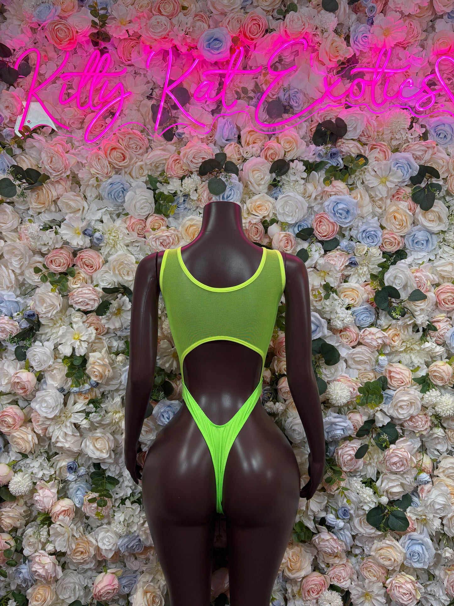 Exotic Dancewear One-Piece Bodysuit - Neon Green Raves, & Festival Clothing