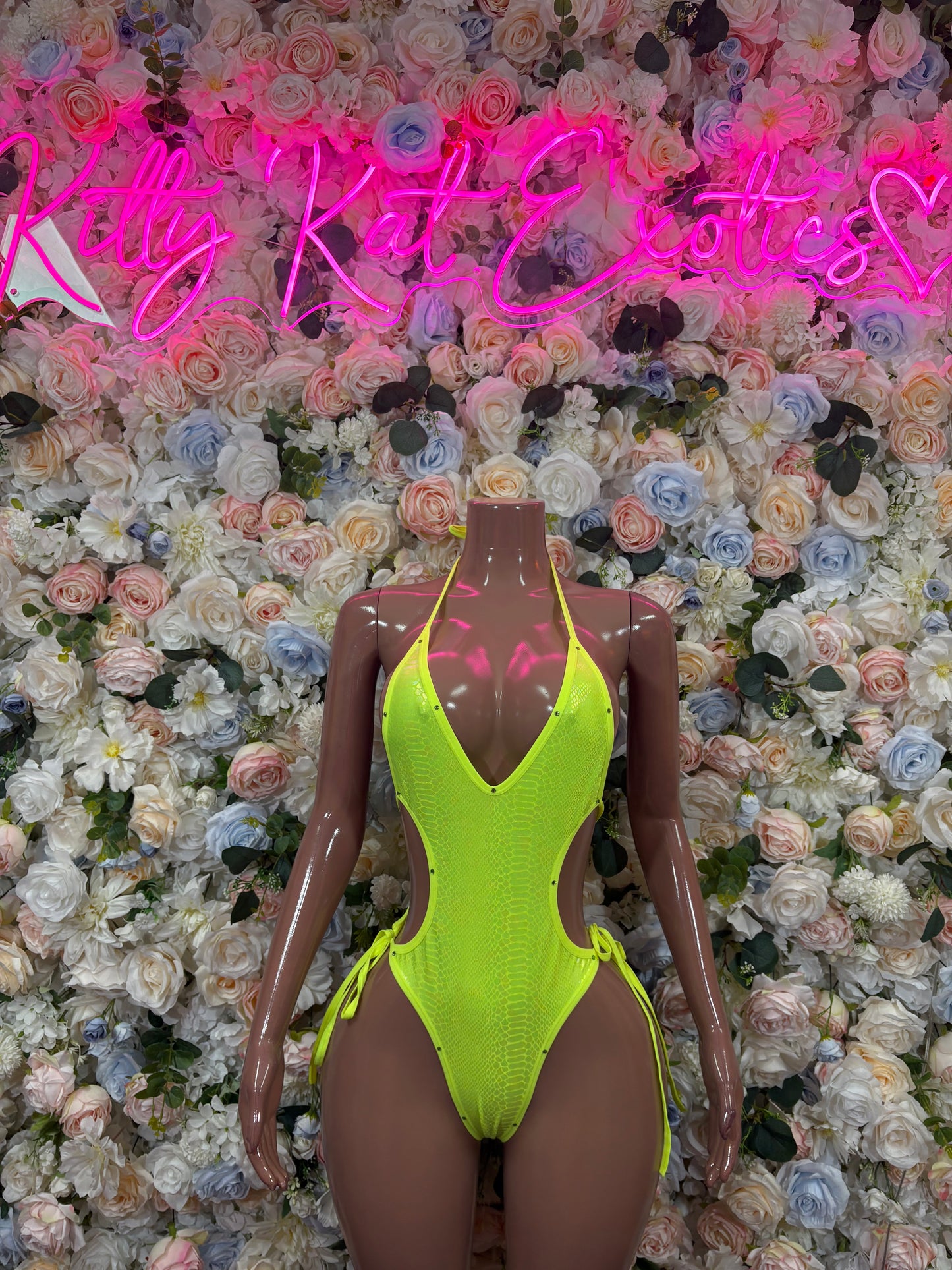 Exotic Dancewear One-Piece Bodysuit - Neon Green Raves, & Festival Clothing
