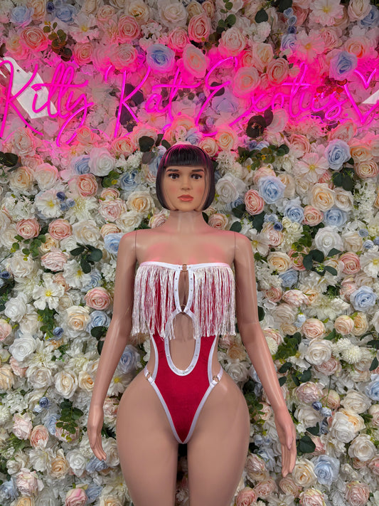 Christmas Outfit Sexy Santa One Piece Bodysuit Costume Santa Baby Outfit Bartender Dancewear