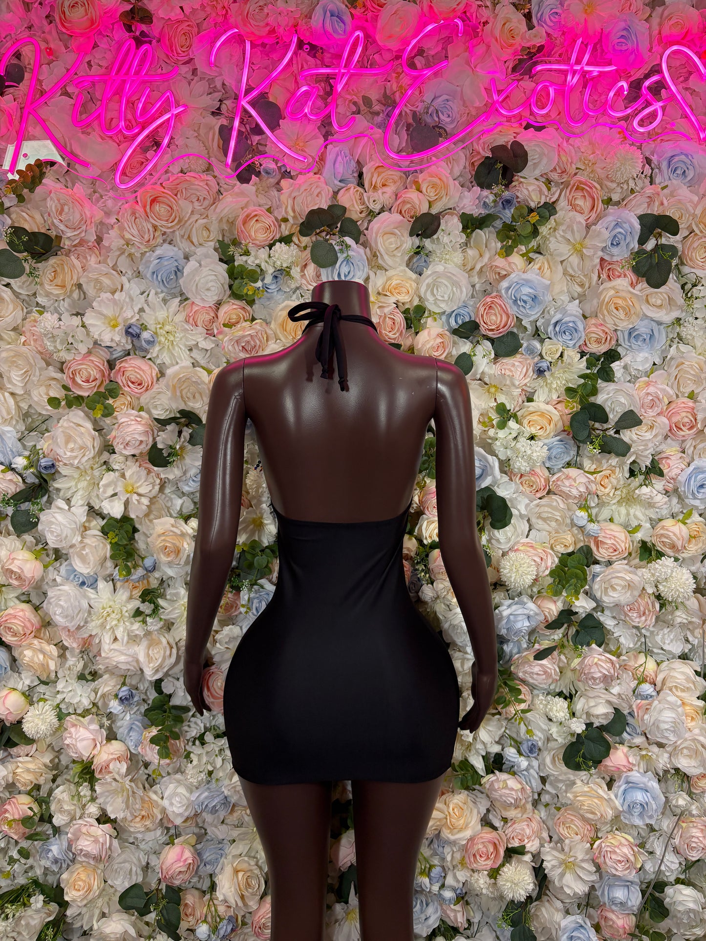 Black One Piece Dress - Sexy Date Night Club Dress | Rave Festival Exotic Dancewear Clubwear Bottle Girl Ravewear - KittyKatExotics