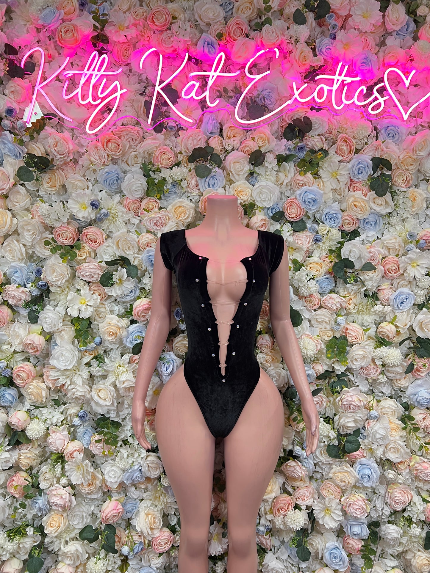 Bartender Bodysuit Black Fishnet One-Piece Ravewear Bottlegirl Outfit Clubwear