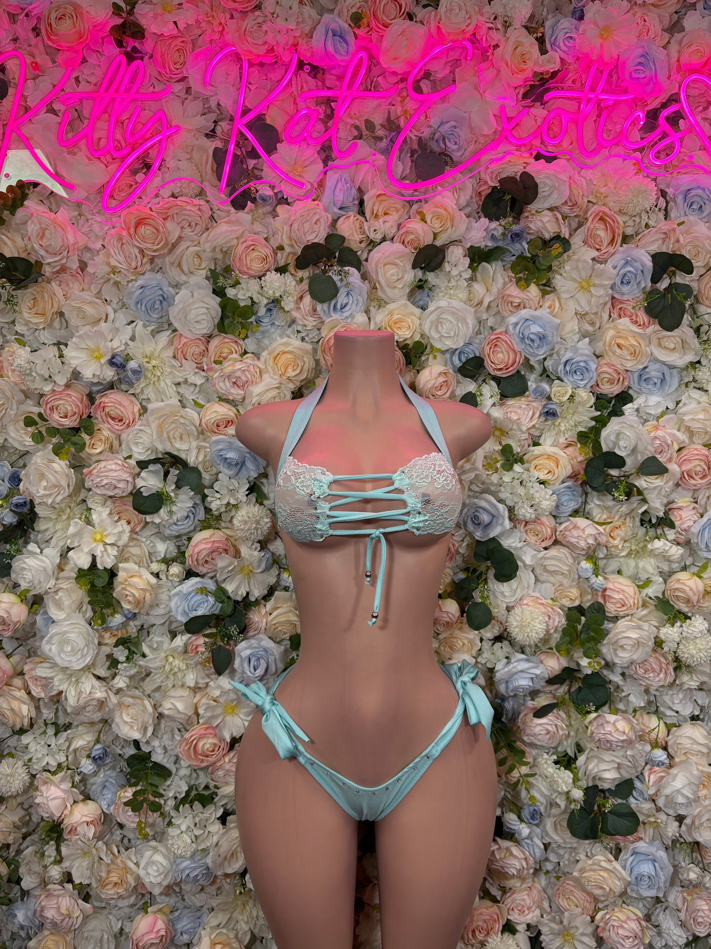 Baby Blue Lace Bikini Lingerie – Rave, Festival, Clubwear, Exotic Dancewear