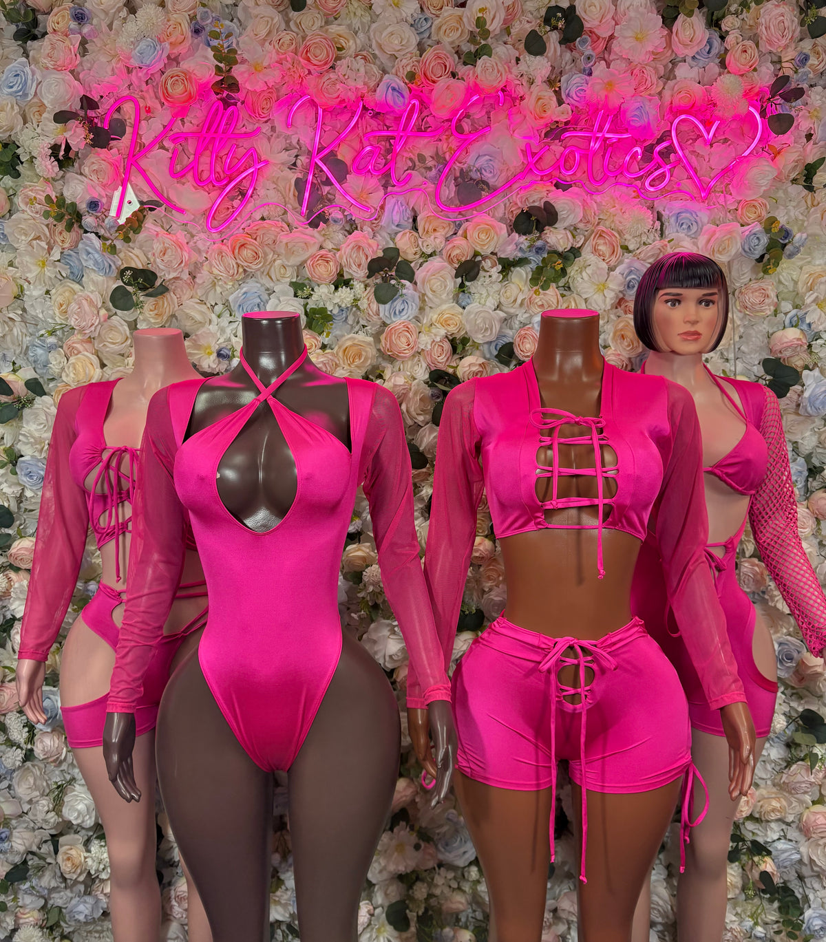 Pink Bottlegirl Bodysuit – One Piece Exotic Dancewear, Rave Outfit & Festival Clubwear