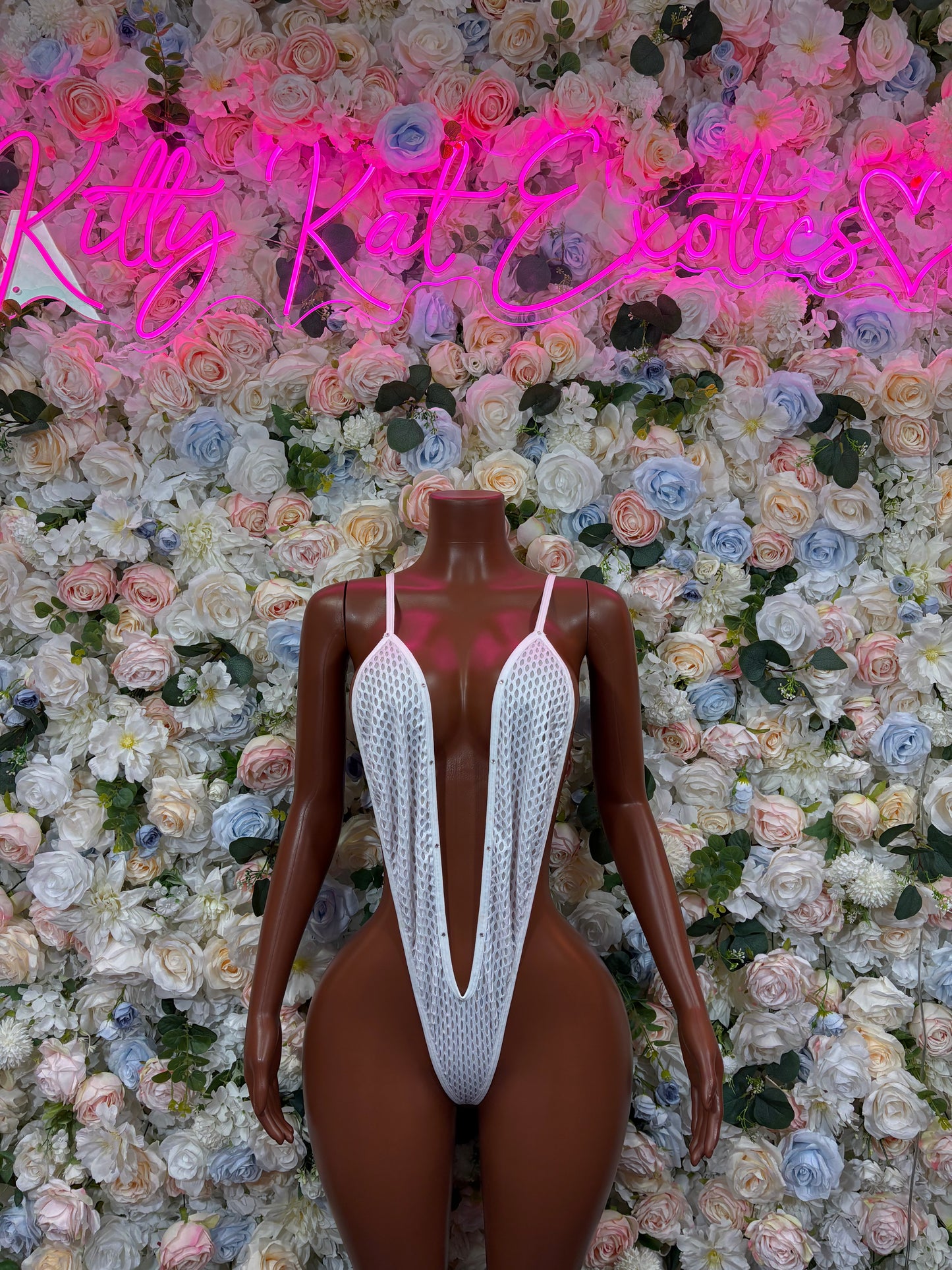 Bartender Bodysuit Summer White Design | Exotic Dancewear for Performers, Rave Outfits