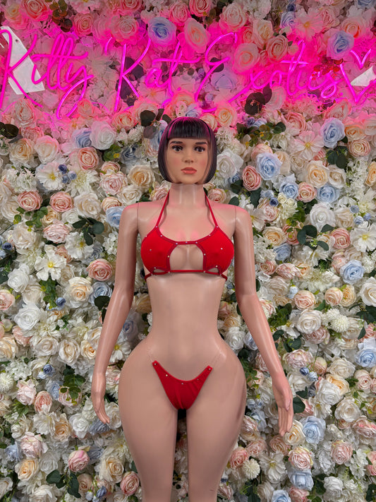 Christmas Outfit Sexy Santa Two Piece Bikini Set Red Costume Santa Baby Outfit Bartender Dancewear