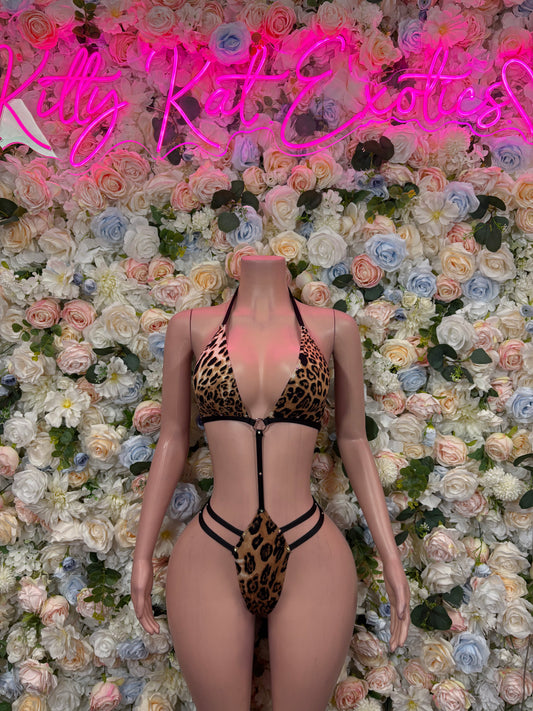 Exotic Festival Rave Bikini Leopard Set - Sexy Dancewear Bikini