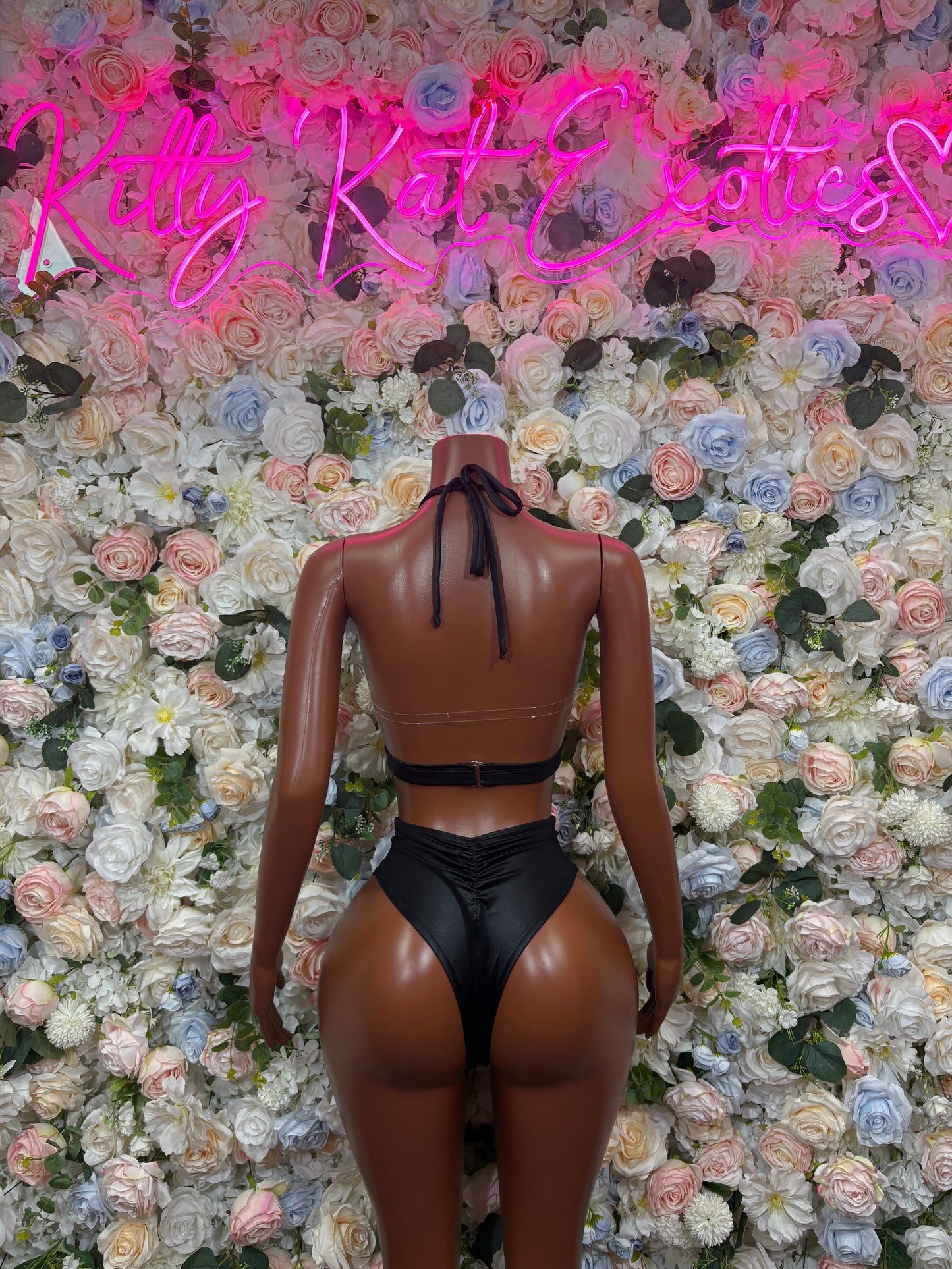 Black Bikini Two Piece Festival Outfit Dancewear, Swimwear Clubwear
