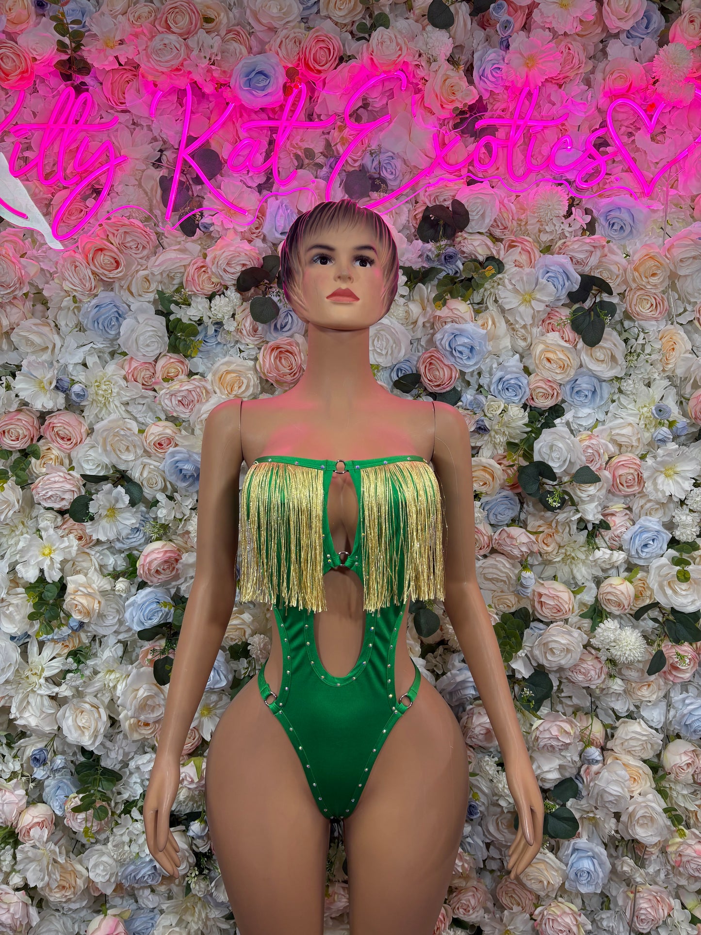 St Patrick’s Day Green Dancewear Bodysuit Costume, Festival Rave Outfit