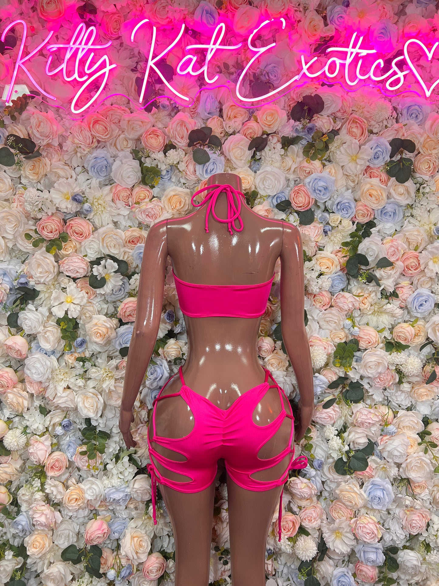 Pink Bottlegirl Bodysuit  - One Piece Bartender Outfit,  Dancewear, Party Clubwear