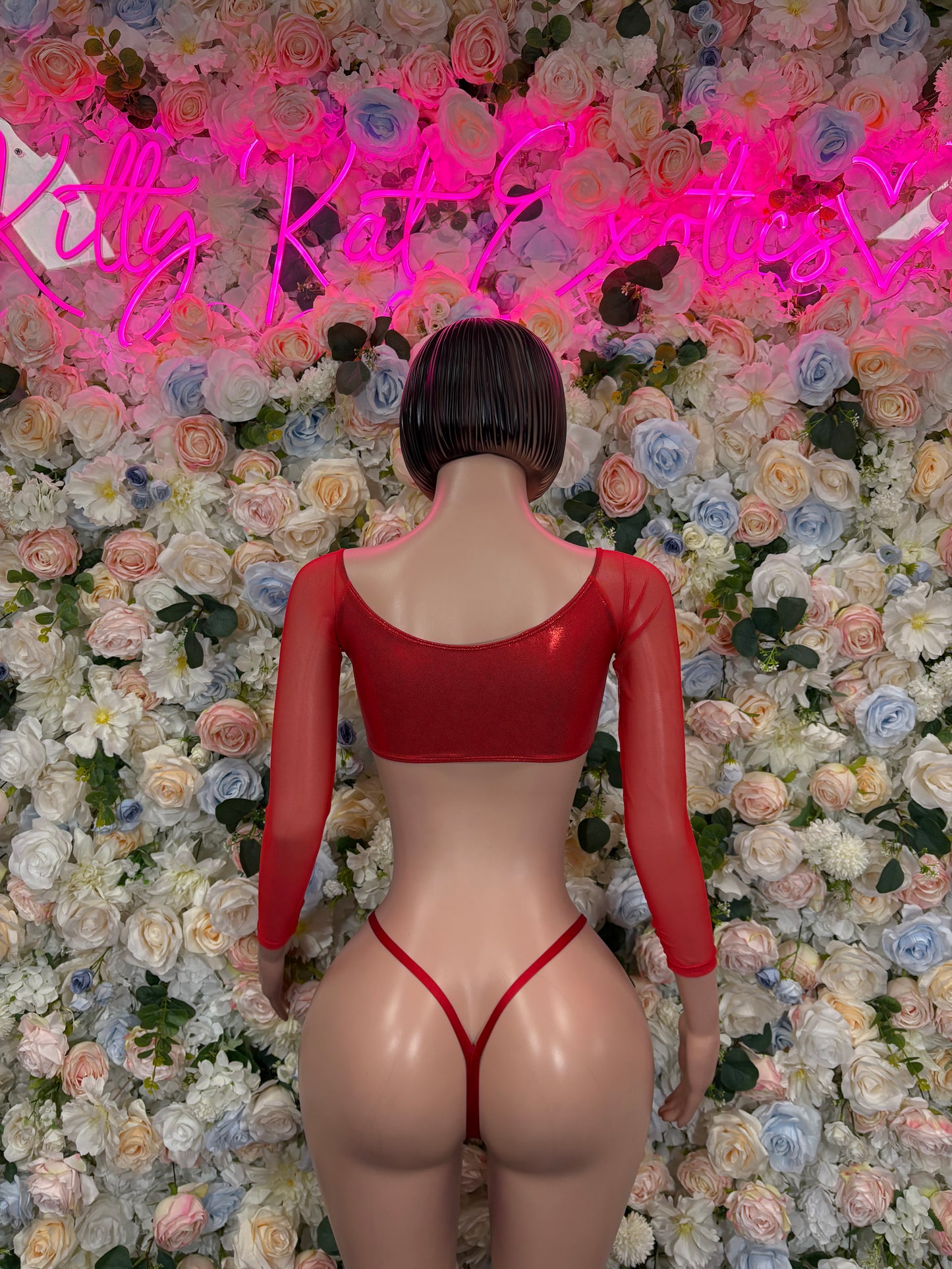 Santa Christmas Costume Two Piece Bikini Set – Holiday Bartender Dancewear Set for Holiday Parties