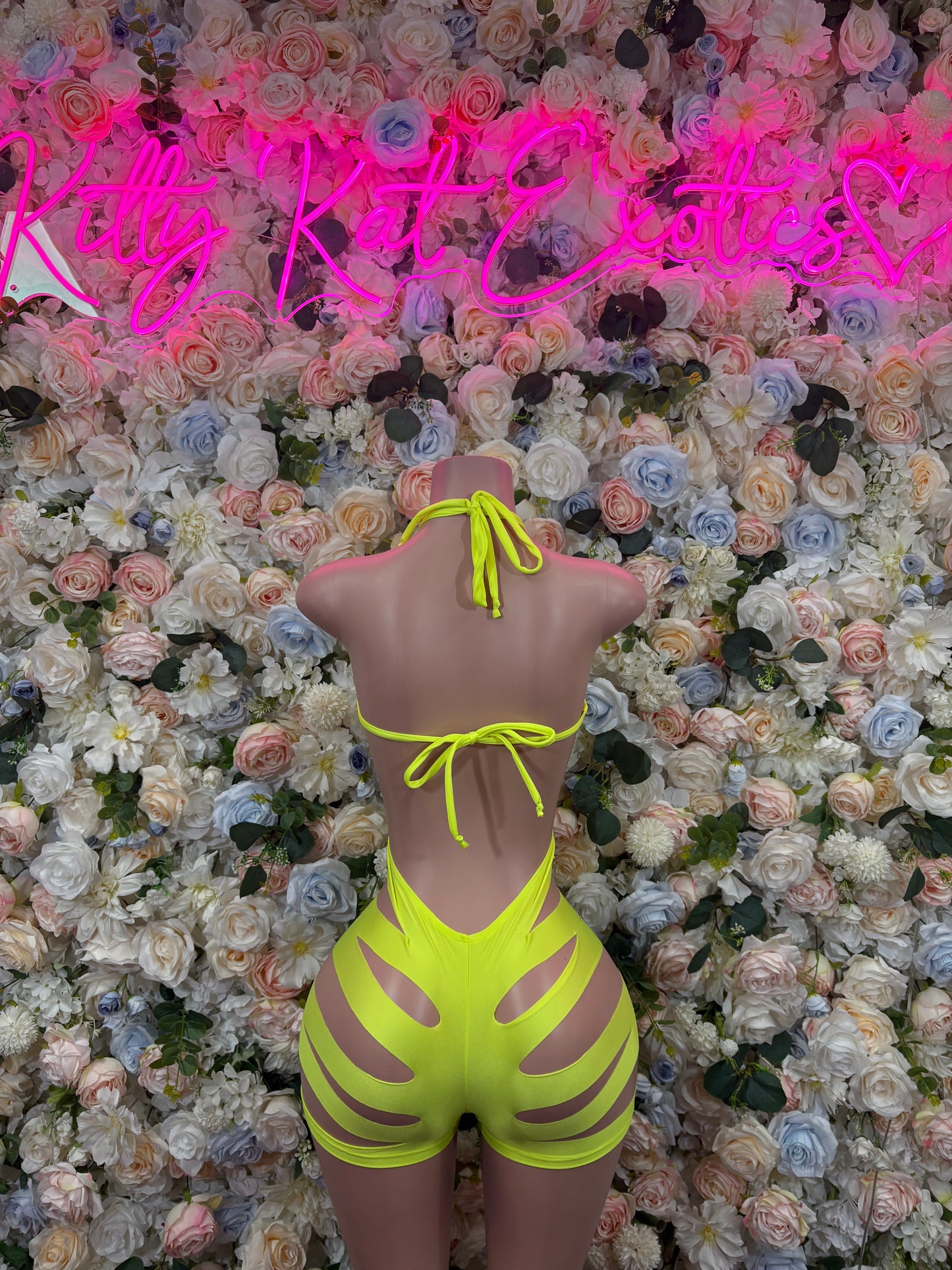 Exotic Dancewear One-Piece Bodysuit - Neon Green Raves, & Festival Clothing