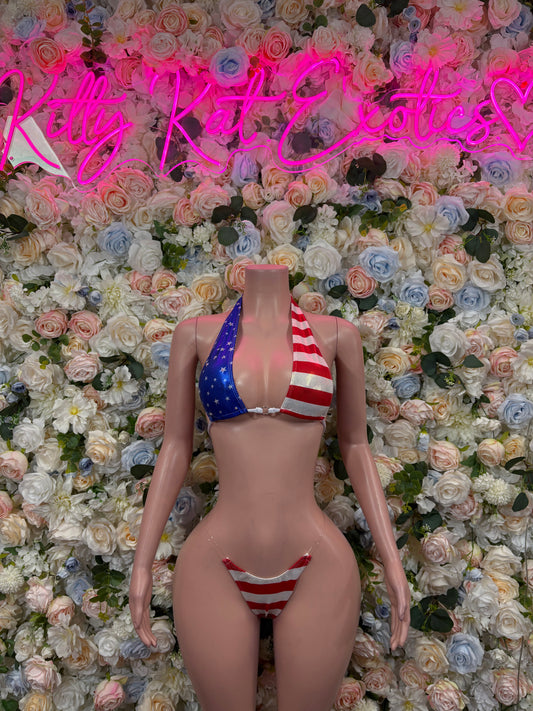Memorial Day USA Flag Bikini – Patriotic Two-Piece Swimsuit, 4th of July Beachwear