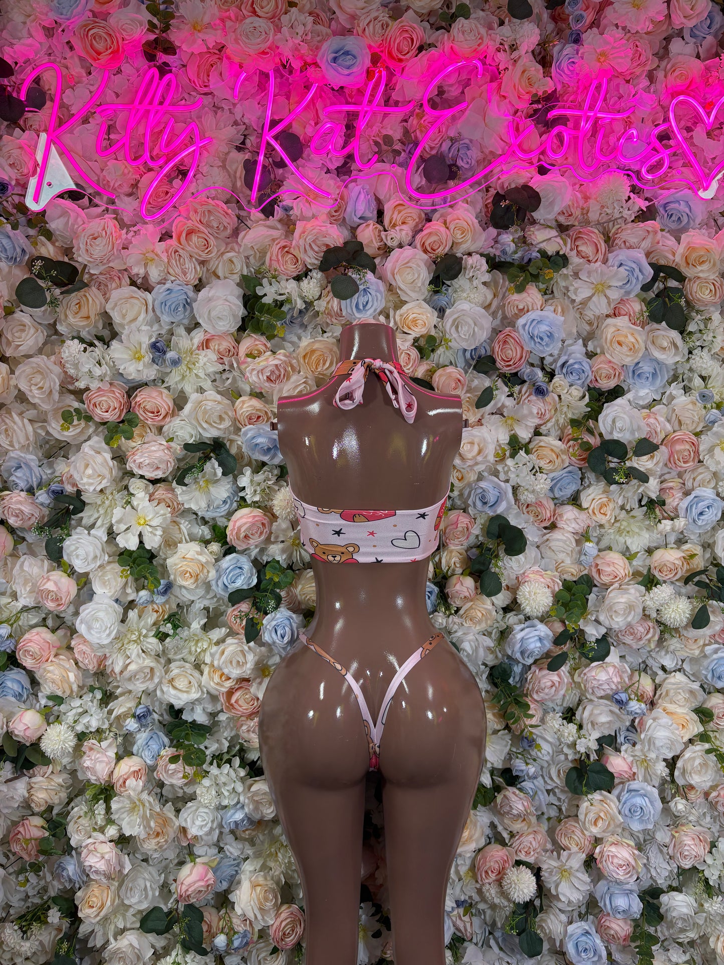 Pink Hearts Two Piece Bikini set – Rave outfit, rave wear costume, pole dance lingerie, festival bikini