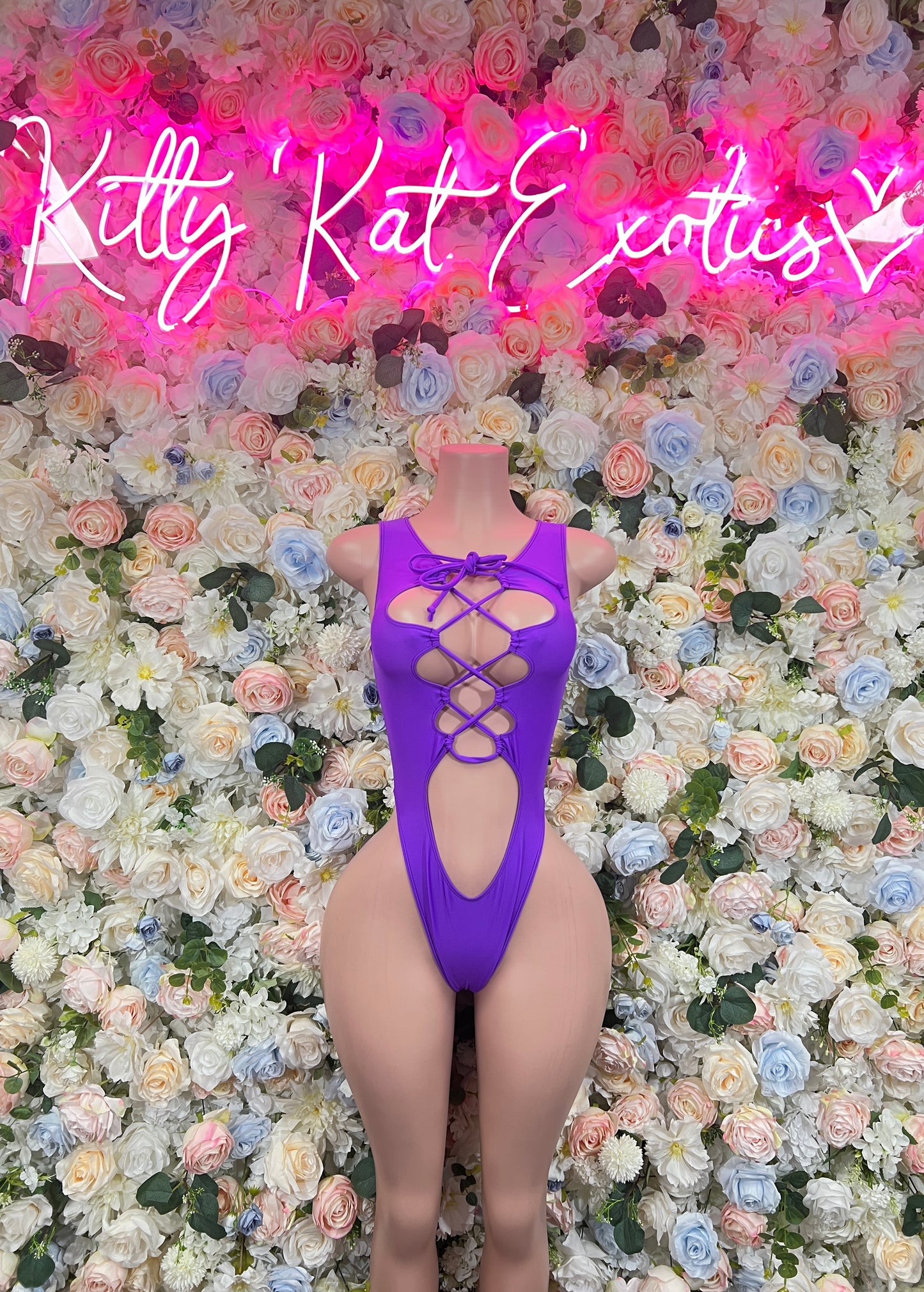 Bottlegirl - Exotic Dancewear Purple One Piece  - Rave Outfit  Sexy for Performers, Events, or Special Occasions