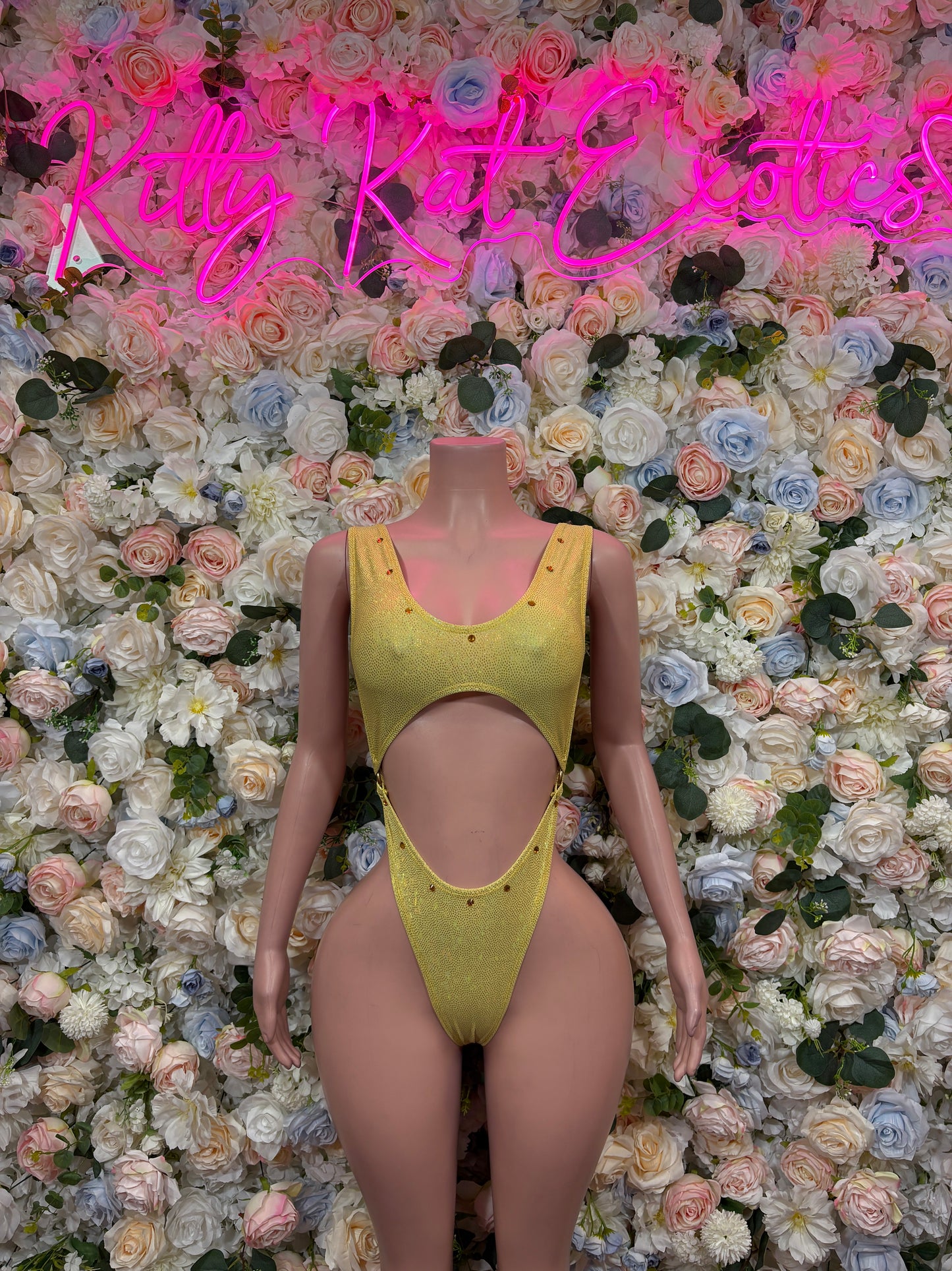 Rave Clothing Yellow Bodysuit - Exotic Dancewear for Performers, Raves, & Festival Clothing