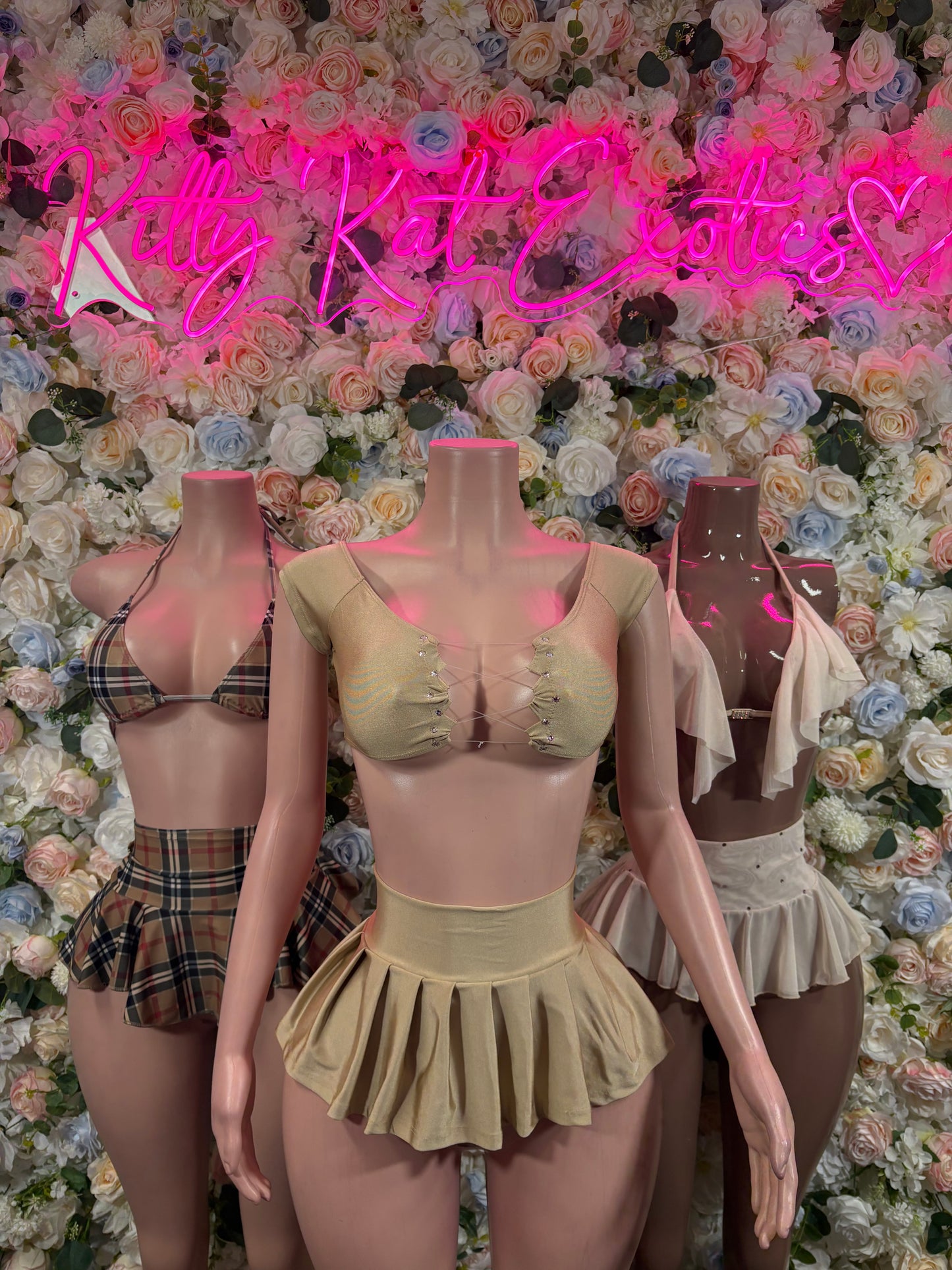 Two Piece Skirt Nude Festival Dress – Metallic Exotic Date Nite Dress, Dancewear