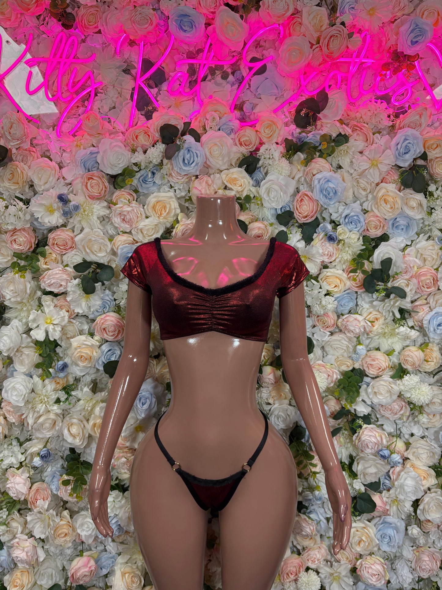 Christmas Two Piece Bikini Set - Holiday Design | Exotic Dancewear for Performers, Bottlegirl Bartender