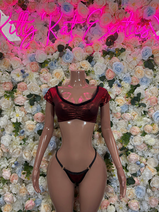 Christmas Two Piece Bikini Set - Holiday Design | Exotic Dancewear for Performers, Bottlegirl Bartender