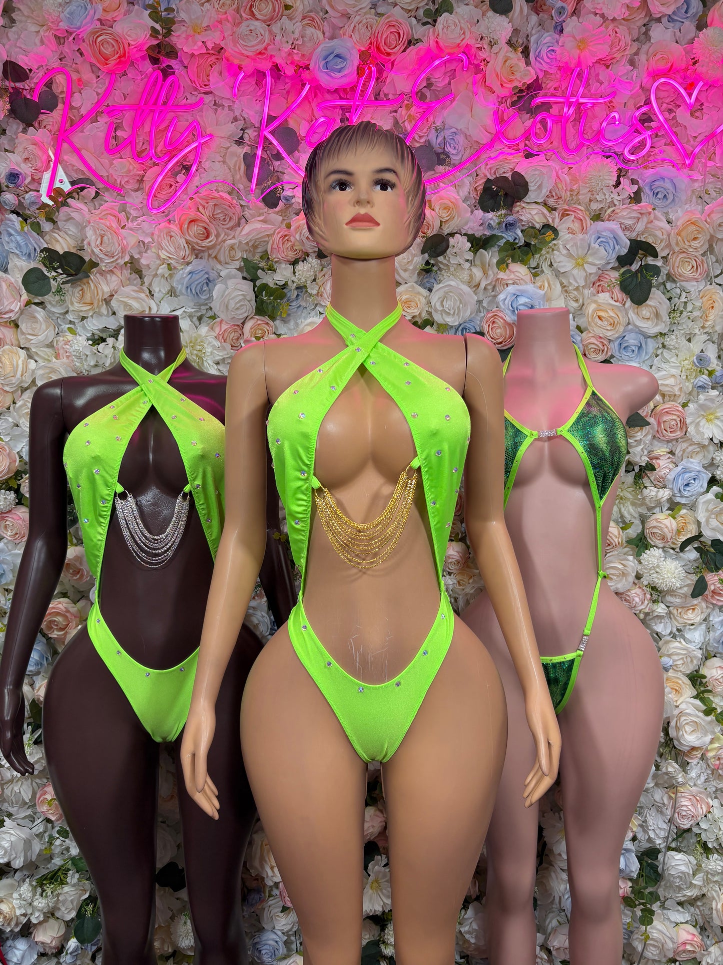 Ravewear One-Piece  Bodysuit - Neon Green  | Exotic Dancewear for Performers, Raves, & Festival Clothing