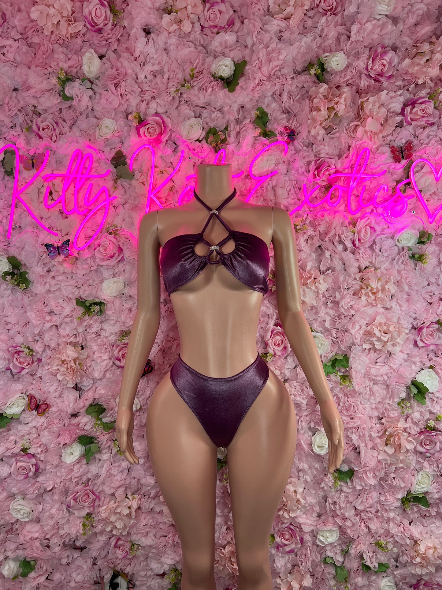 Exotic Dancewear Two Piece Eggplant