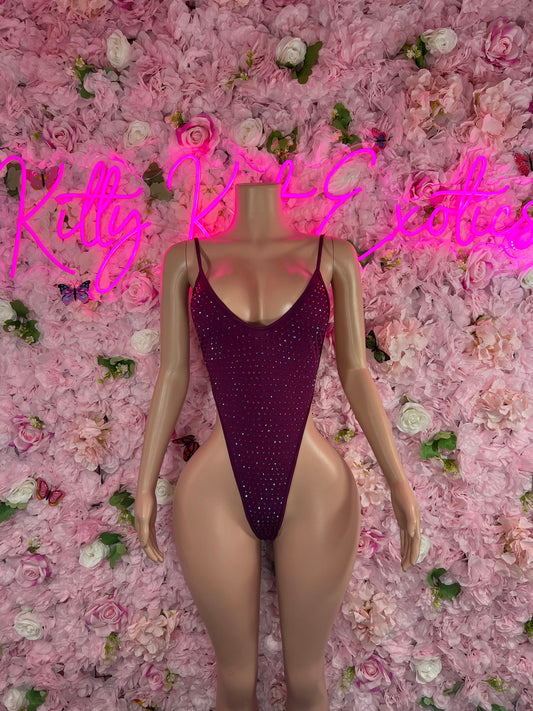 Exotic DancewearExotic DancewearTwo Piece Burgundy Rhinestone