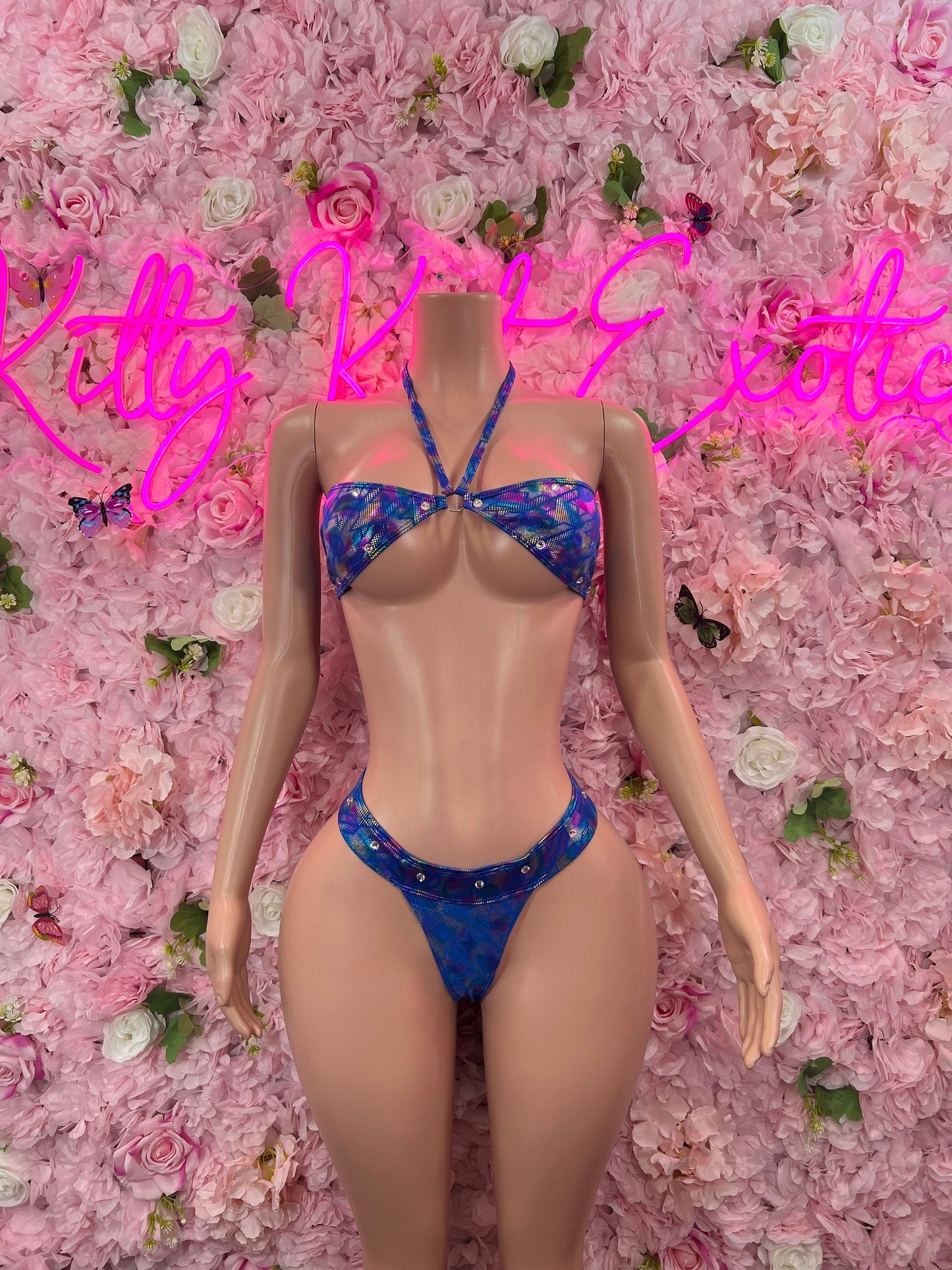 Two-Piece Multicolor Metallic Bikini  Glamorous Swimsuit for Beach, Pool Parties, or Summer Festivals | Sparkly and Stylish Swimwear