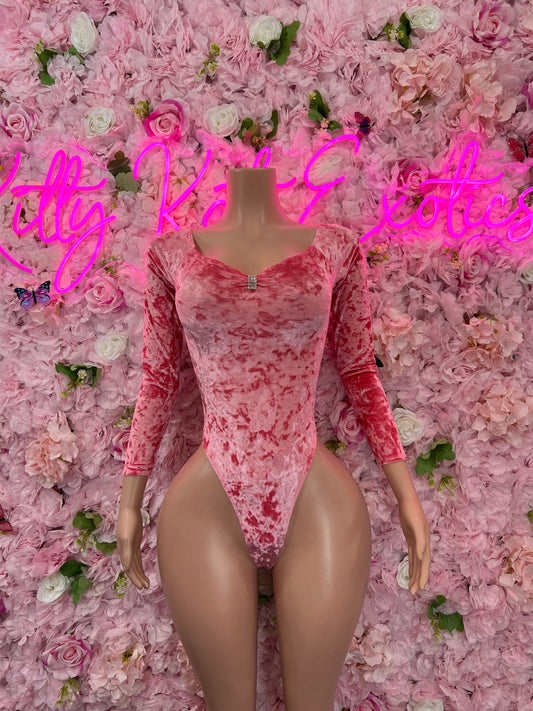 Exotic DancewearExotic DancewearOne Piece Velvet Strawberry Fade