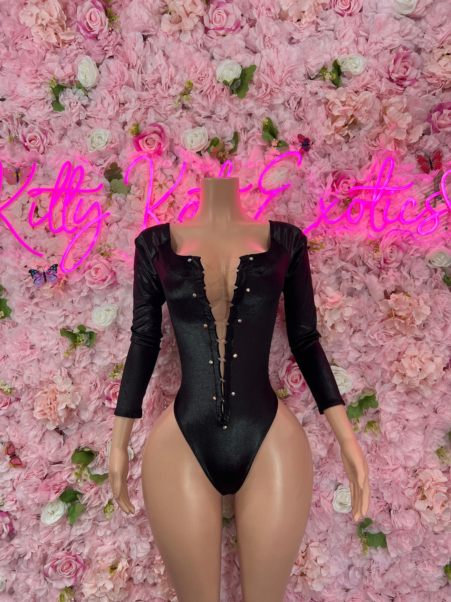 Exotic DancewearExotic DancewearOne-Piece Black Bodysuit  Exotic Dancewear for Performers, Raves, or Night Out | Sexy and Flattering Style