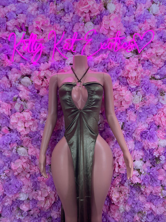 Bridal Emerald Green Gown Exotic Dancewear   Elegant and Sexy Evening Dress for Performers, Events, or Special Occasions
