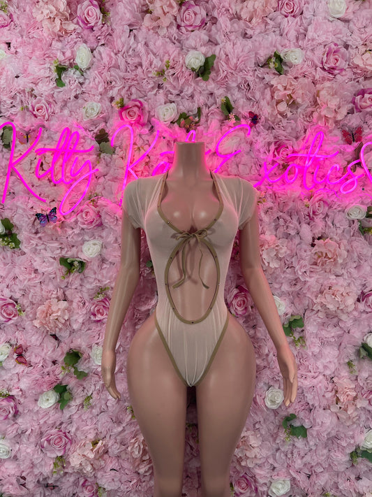 Exotic DancewearOne Piece Mesh Nude