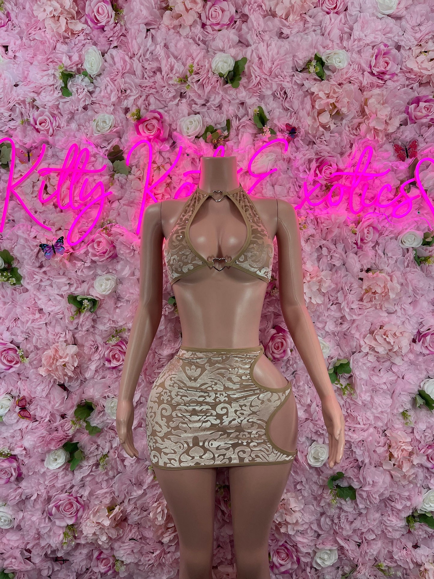 Two Piece Skirt Set Nude