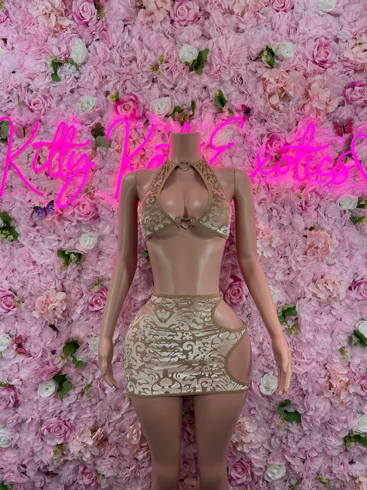 Two Piece Skirt Set Nude