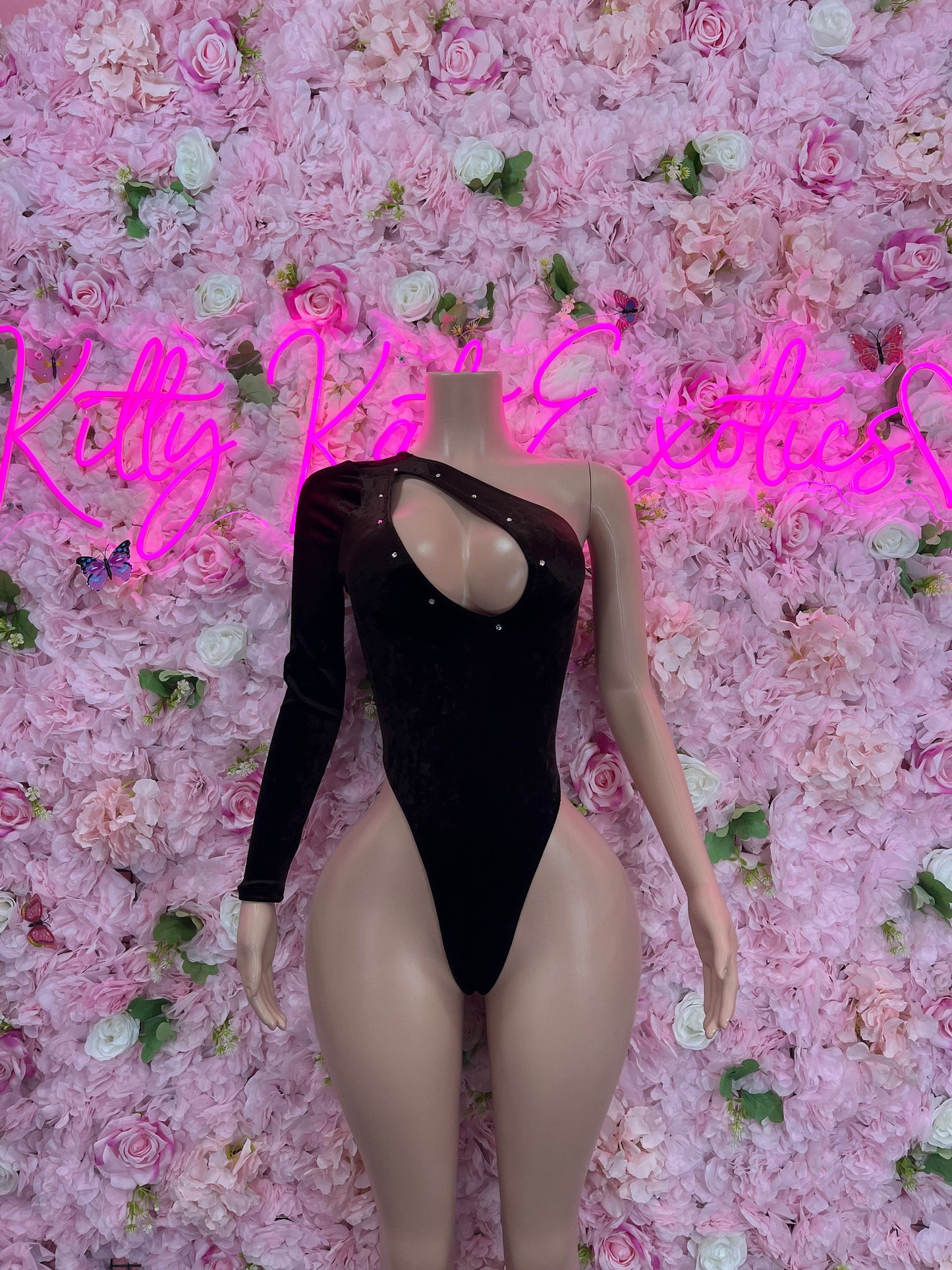 Exotic DancewearOne-Piece Black Bodysuit  Exotic Dancewear for Performers, Raves, or Night Out | Sexy and Flattering Style