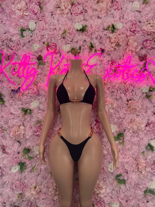 Gold Chain Two-Piece Bikini  Sexy Swimsuit for Beach, Pool Parties, or Vacation | Trendy and Chic Swimwear