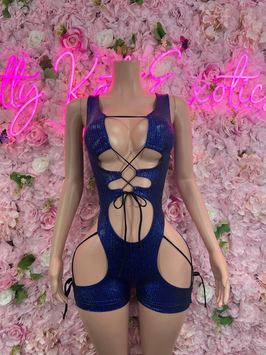 Bottlegirl Blue Snake Print Bodysuit  Sexy Animal Print Outfit for Parties, Clubwear, or Festivals | Trendy and Eye-Catching Fashion