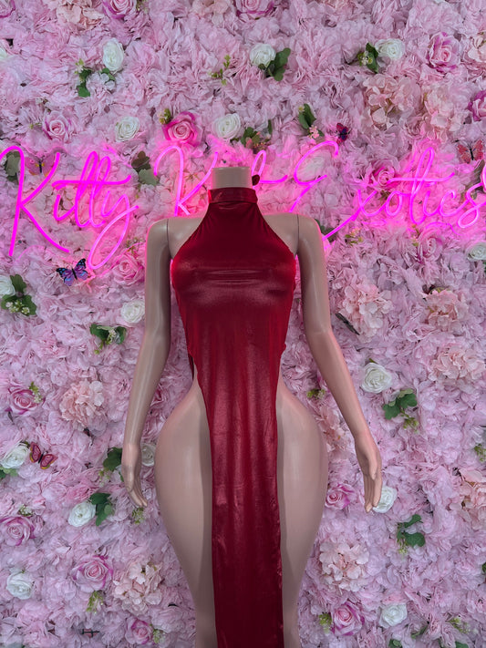 Bridal Red Gown Exotic Dancewear   Elegant and Sexy Evening Dress for Performers, Events, or Special Occasions