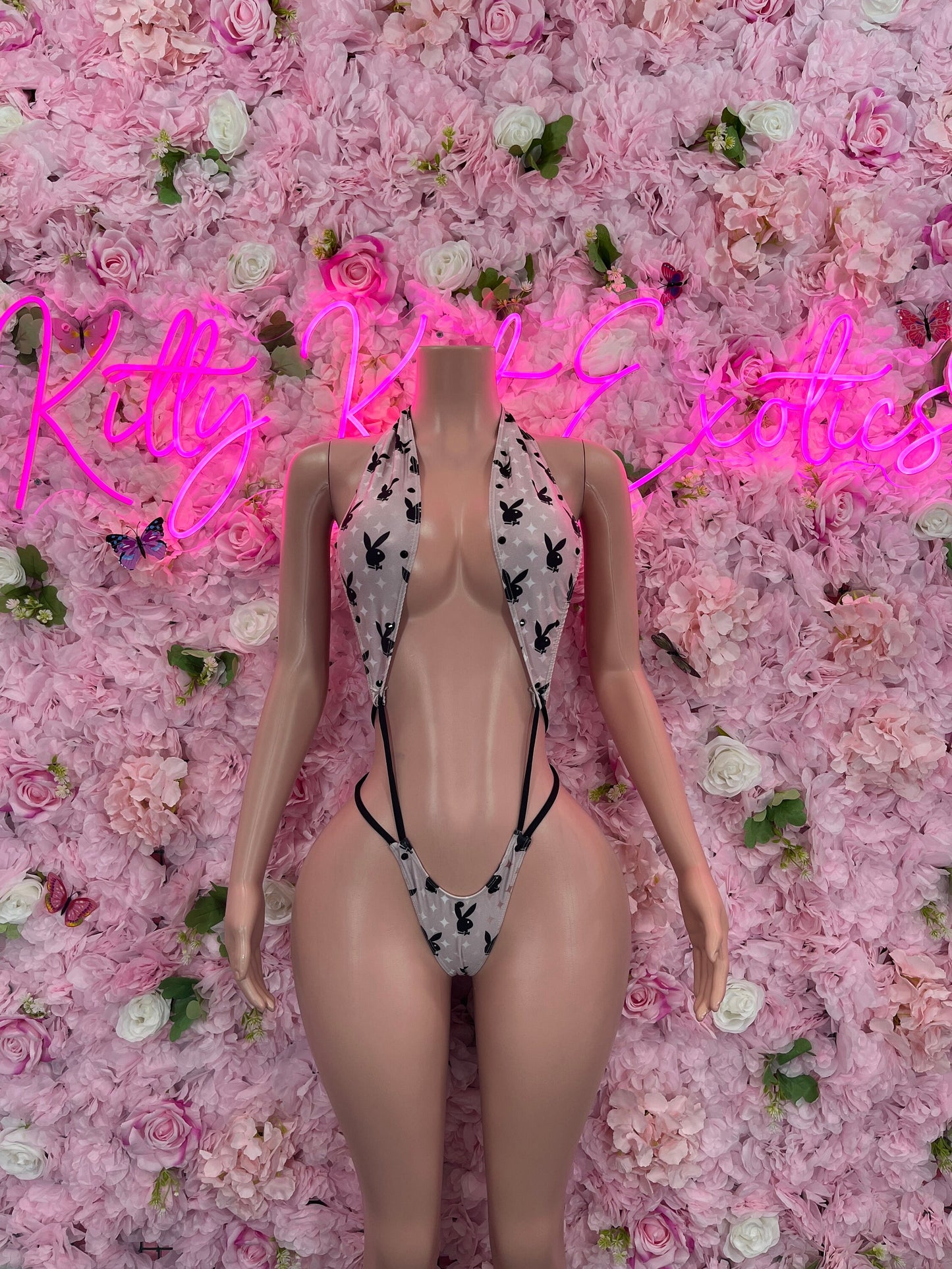 Exotic DancewearSlingshot Bodysuit Bunny Sexy Outfit for Parties, Clubwear, or Festivals | Trendy and Eye-Catching Fashion Exotic Dancewear