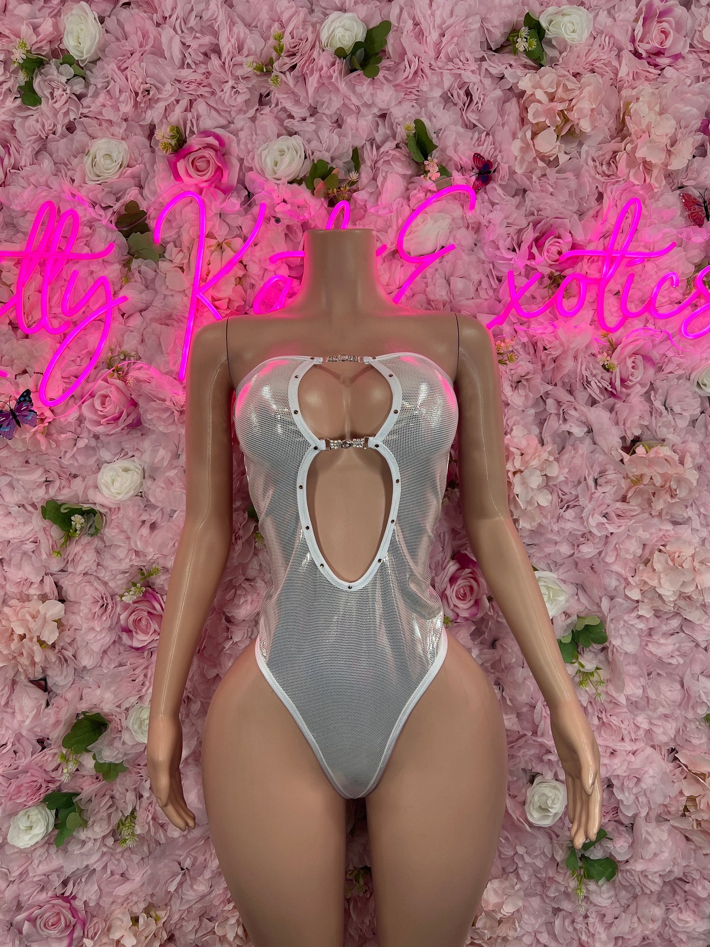 Exotic DancewearOne Piece Silver