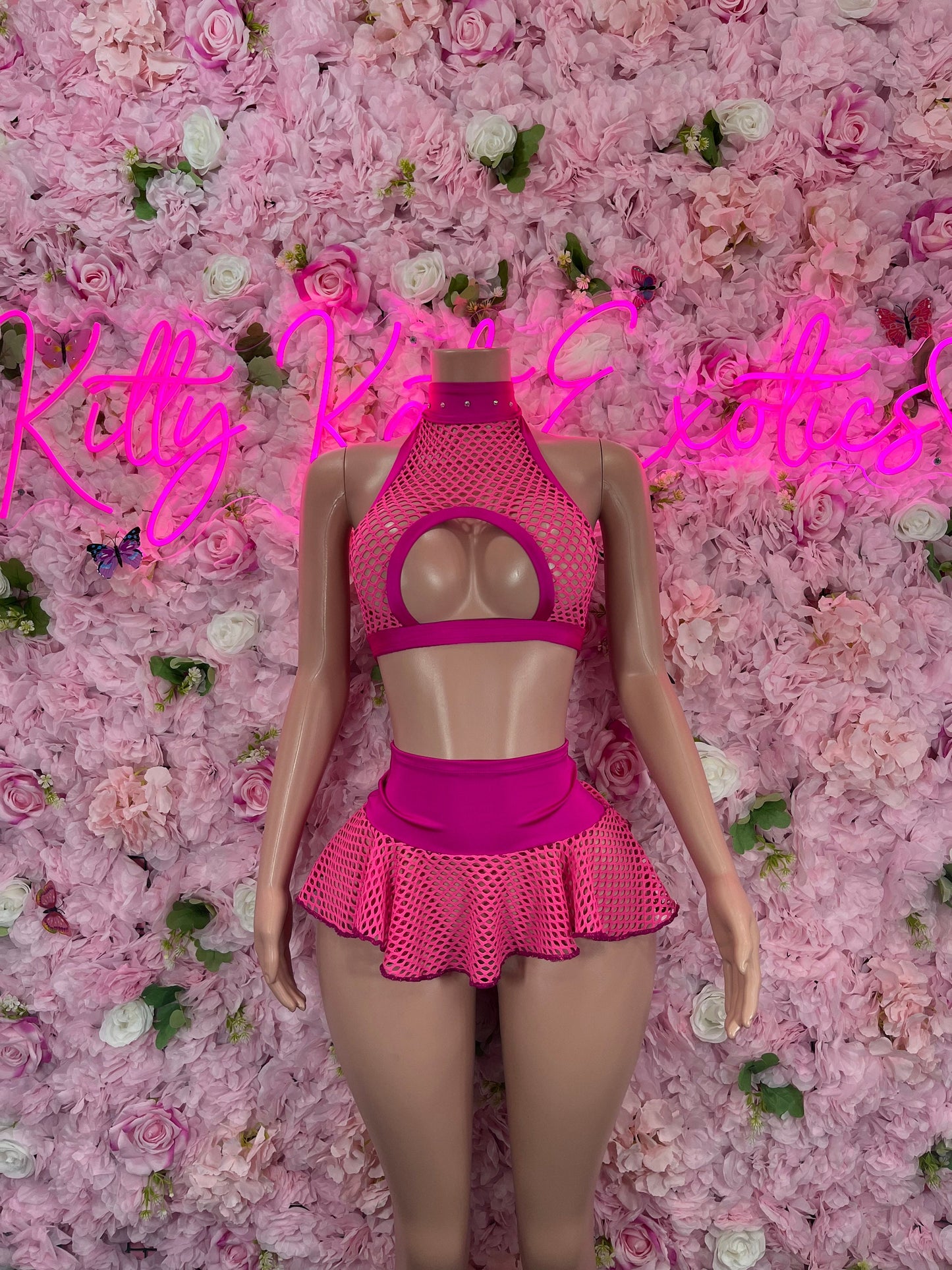 Two Piece Skirt Set Pink