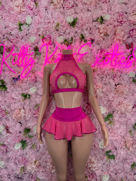 Two Piece Skirt Set Pink