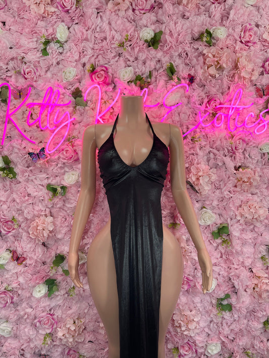 Bridal Black Gown Exotic Dancewear   Elegant and Sexy Evening Dress for Performers, Events, or Special Occasions