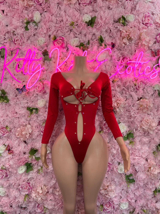 Exotic DancewearOne Piece Red
