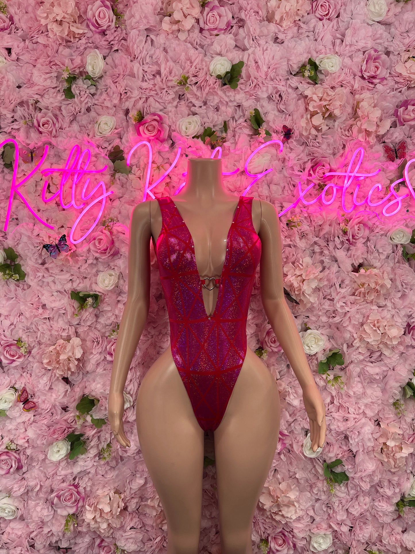 Exotic DancewearOne Piece Red